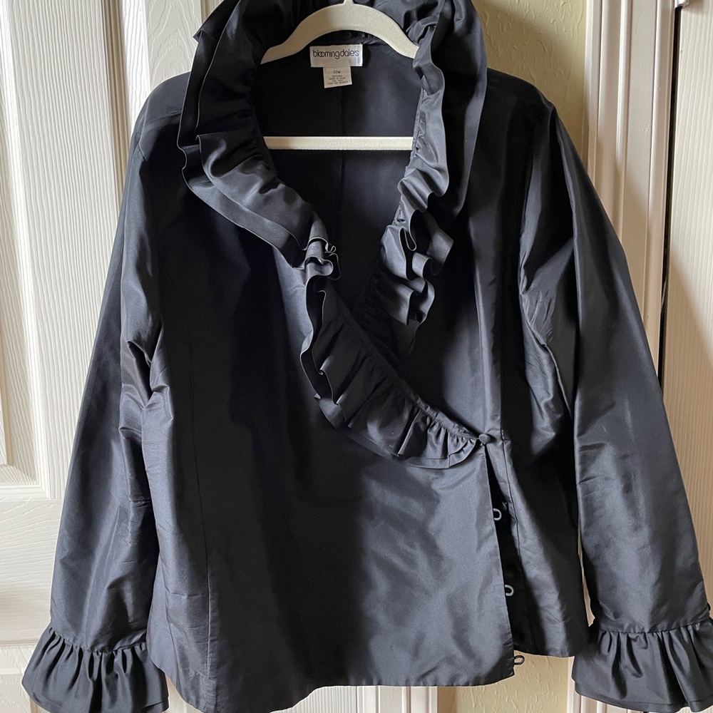 Black ruffled top